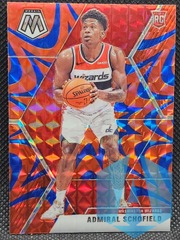2019-20 Panini Mosaic Red Reactive #202 Admiral Schofield RC Washington Wizards